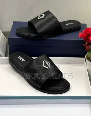 Original Christian Dior Leather Slippers (Black)