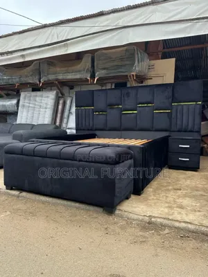 King Size Bed Frame Side Drawas With Ottoman