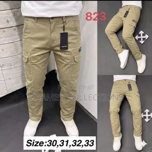 Men’S Cotton Cargo Pants With Side Pockets