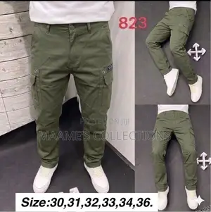 Men’S Cotton Cargo Pants With Side Pockets