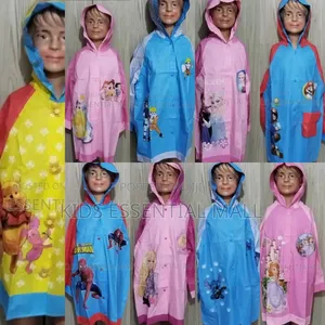 2 to 8years Cartoon PVC Raincoat for Kids