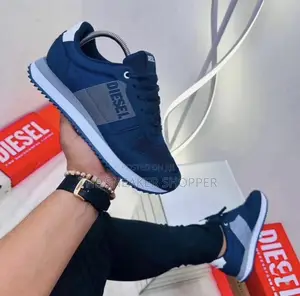Diesel Blue and White Sneakers