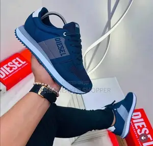 Diesel Blue and White Sneakers