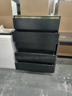 Gold And Black Drawers Cabinet