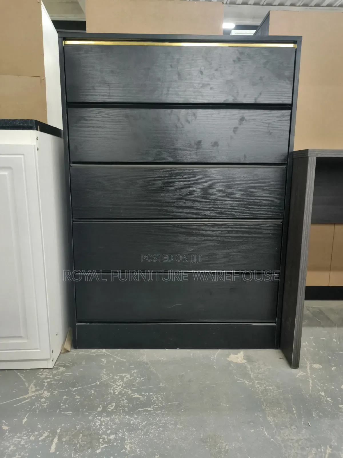 Gold And Black Drawers Cabinet