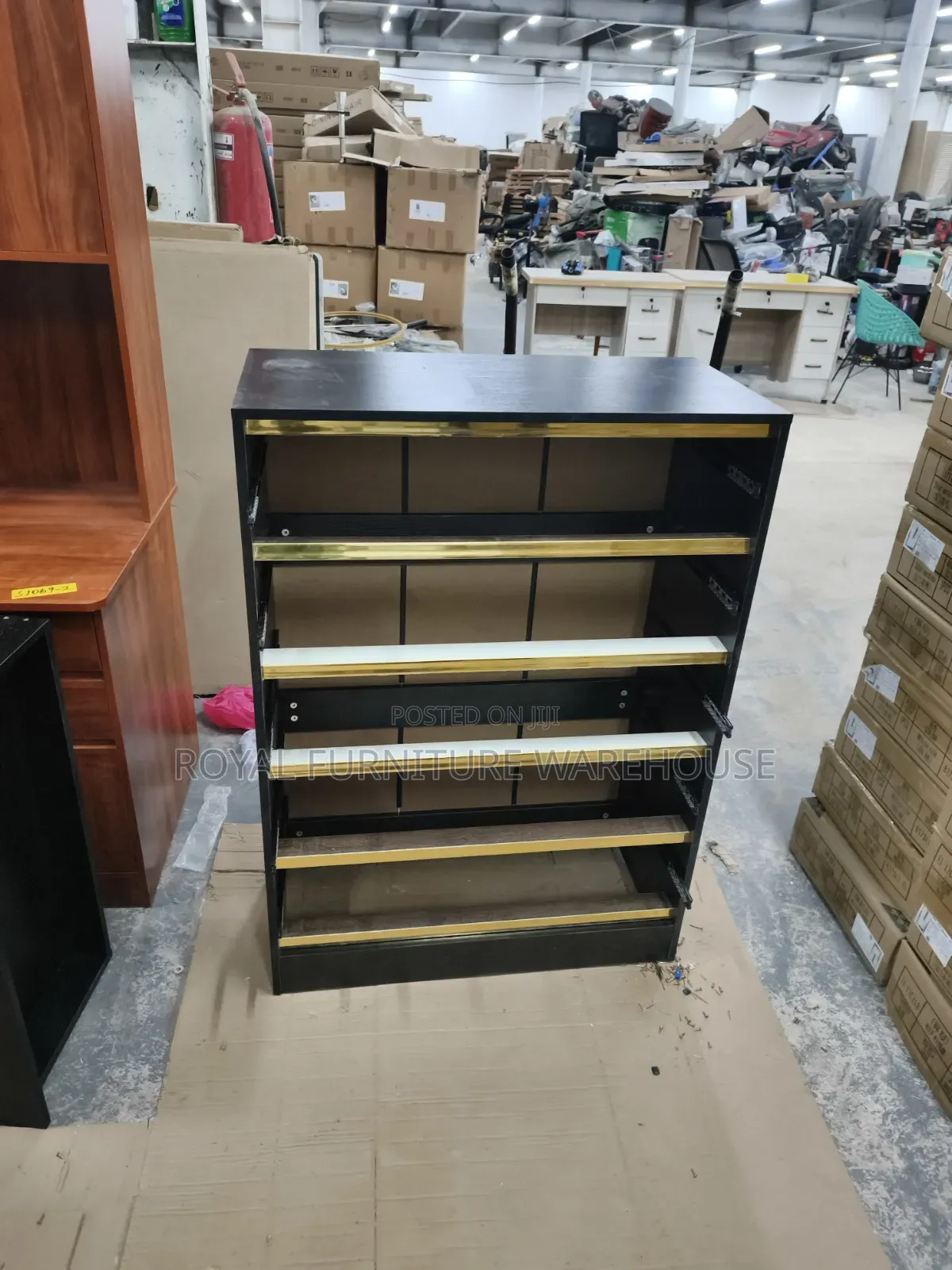 Gold And Black Drawers Cabinet