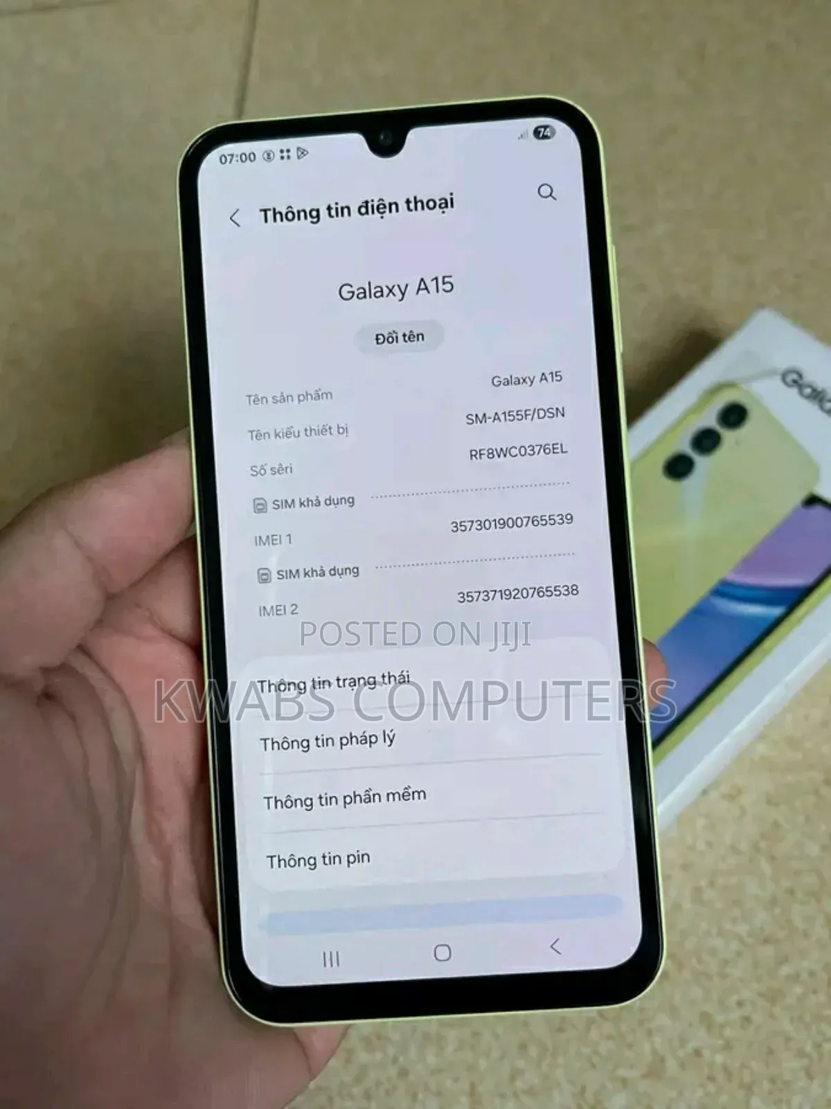 Samsung Galaxy A15 256 GB Yellow