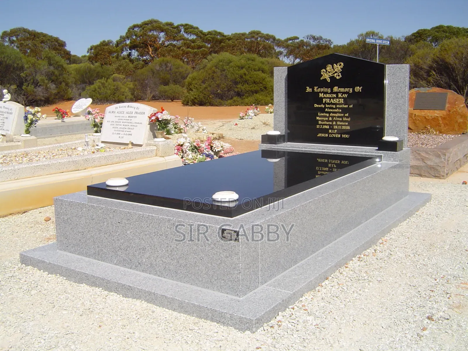 Cemetery Tombstone and Granite Stone Grave