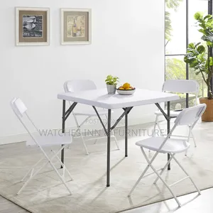 Quality White Table With 4 Chairs ( Foldable )