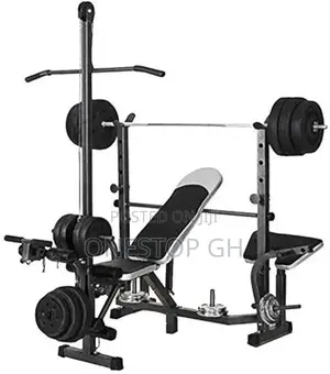 Multi Functional Bench With 60kg Barbell
