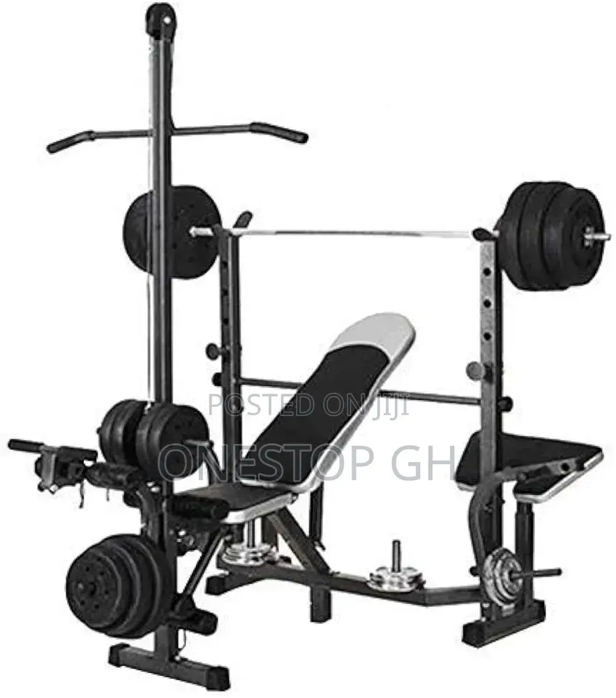 Multi Functional Bench With 60kg Barbell