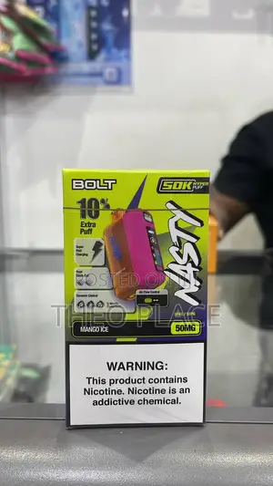 Bolt Nasty 50000 Puffs Disposable Vape Mango Ice |50mg | Dual Mesh Coi