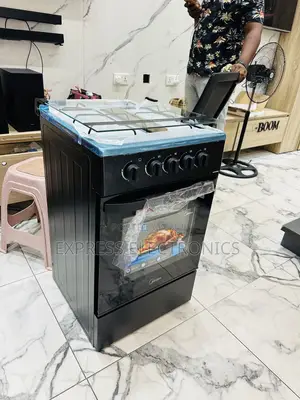 Midea Gas Cooker Oven Grill Black 4b 50/50 Stainless Steel