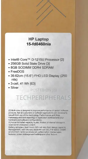New Laptop HP 15 8GB Intel Core i3 SSD 256GB