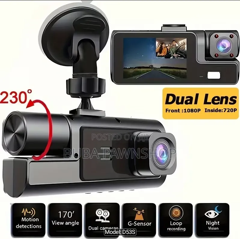Dash Cam Front and Inside, Front Camera 1080p and Inside Camera 720p
