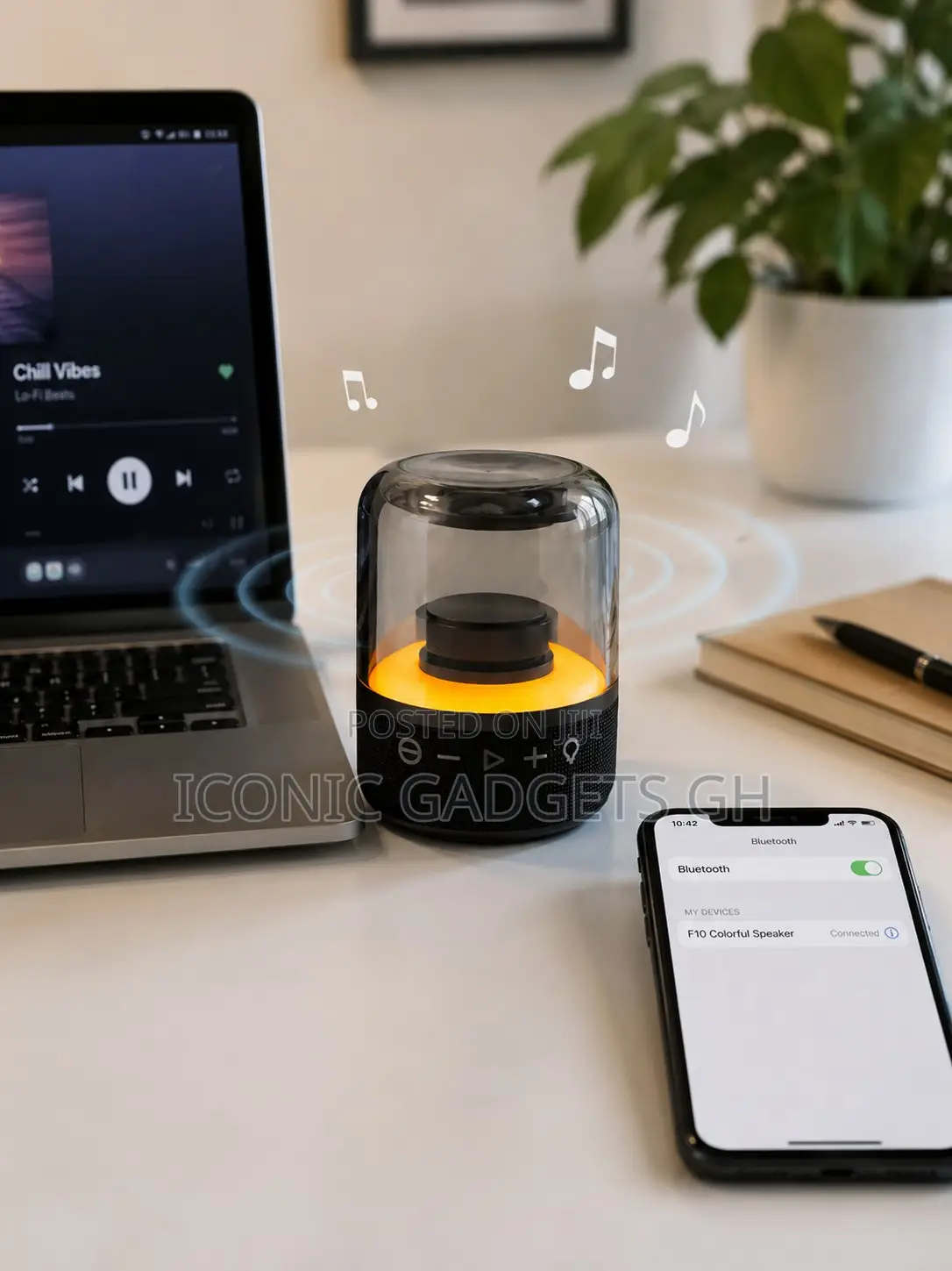 Colorful Bluetooth Speaker Portable With Led Ambient Light