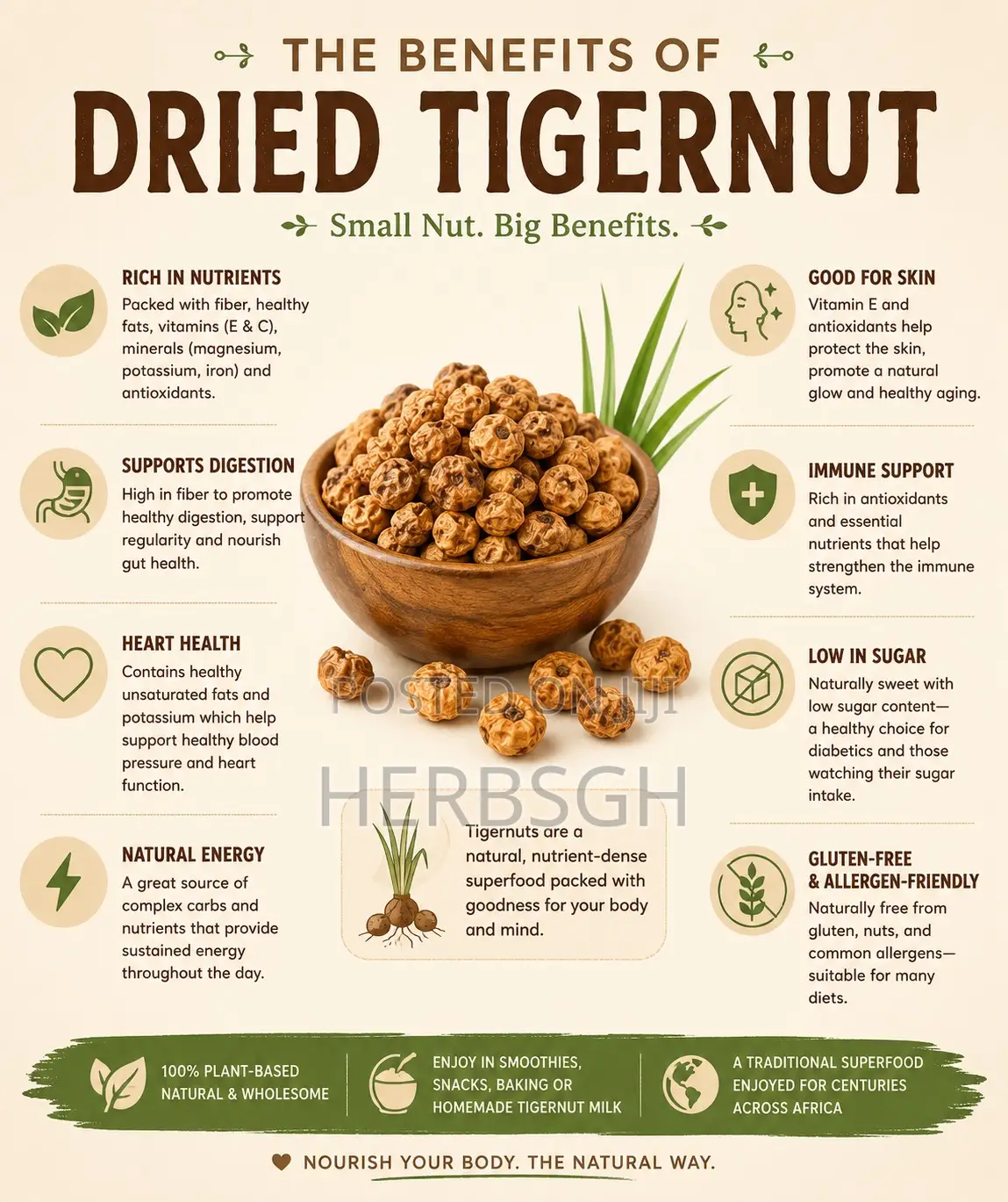 Dried Tigernuts (Atadwe) 250g, 1kg, 10kg