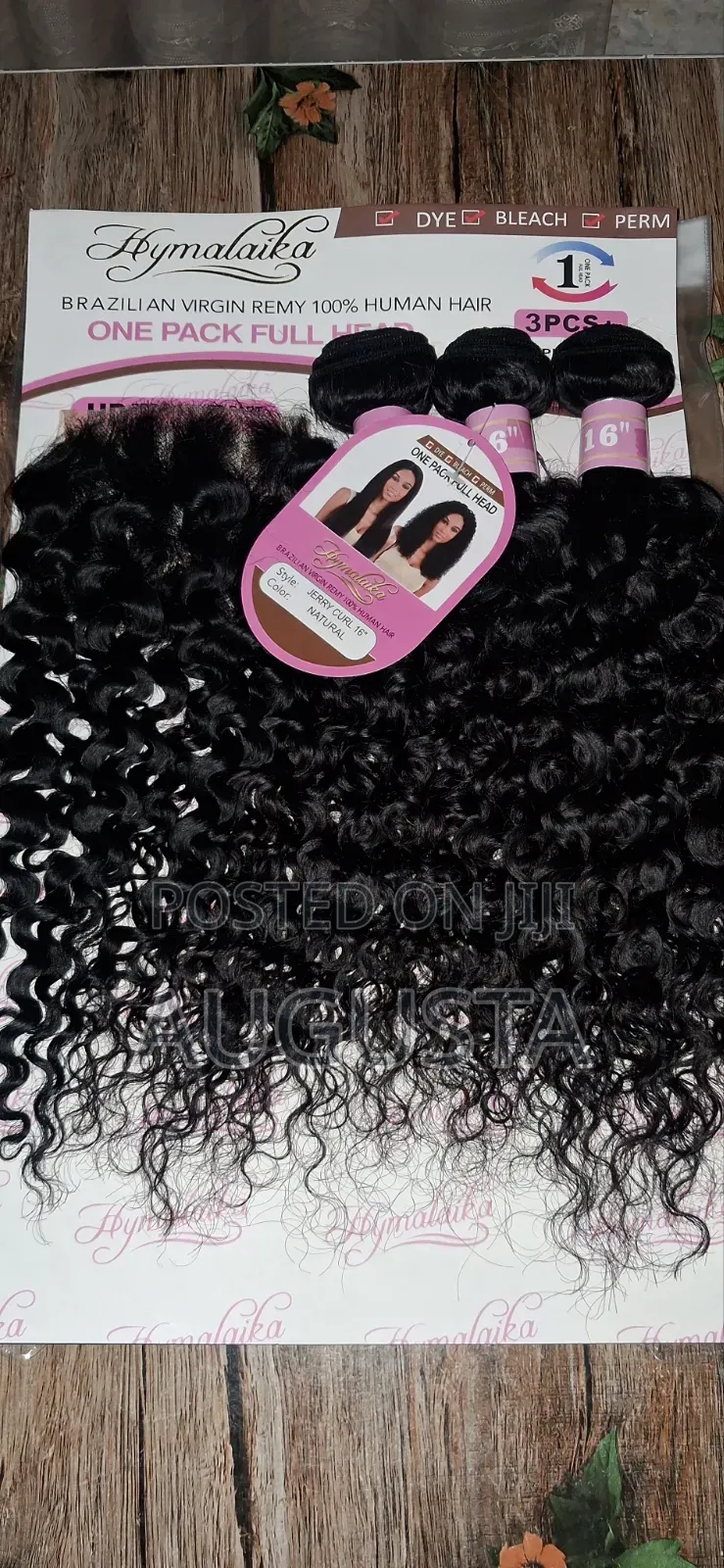 Hymalaika Brazilian Remy Jerry Curl 16inch Natural