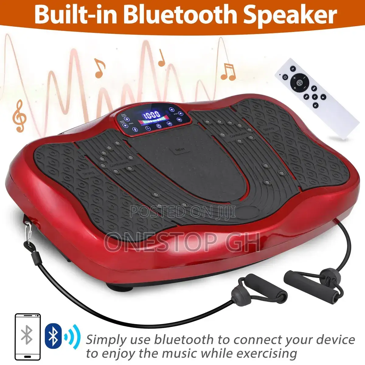 Fitness Vibration Platform Machine Built With Bluetooth Speakers.