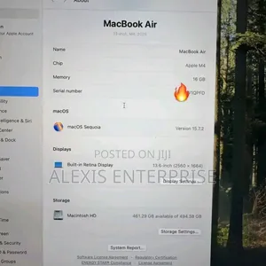 New Laptop Apple MacBook Air 2025 M4 13-inch 16GB Apple M4 SSD 512GB