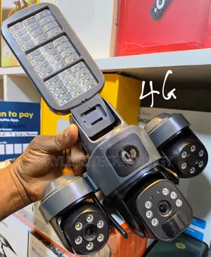 3 Lens 4g Flood Light Solar Security Camera