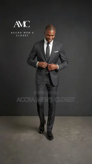 Men's Slim Fit Business Suit – 2 Piece Formal Suit in Charcoal Grey
