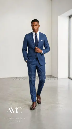 Men's Slim Fit Navy Blue, Blueblack Suit –2 Piece Business Casual Suit