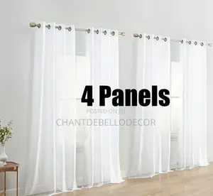 Pure White 4pcs Transparent Voile Curtains 140x274cm