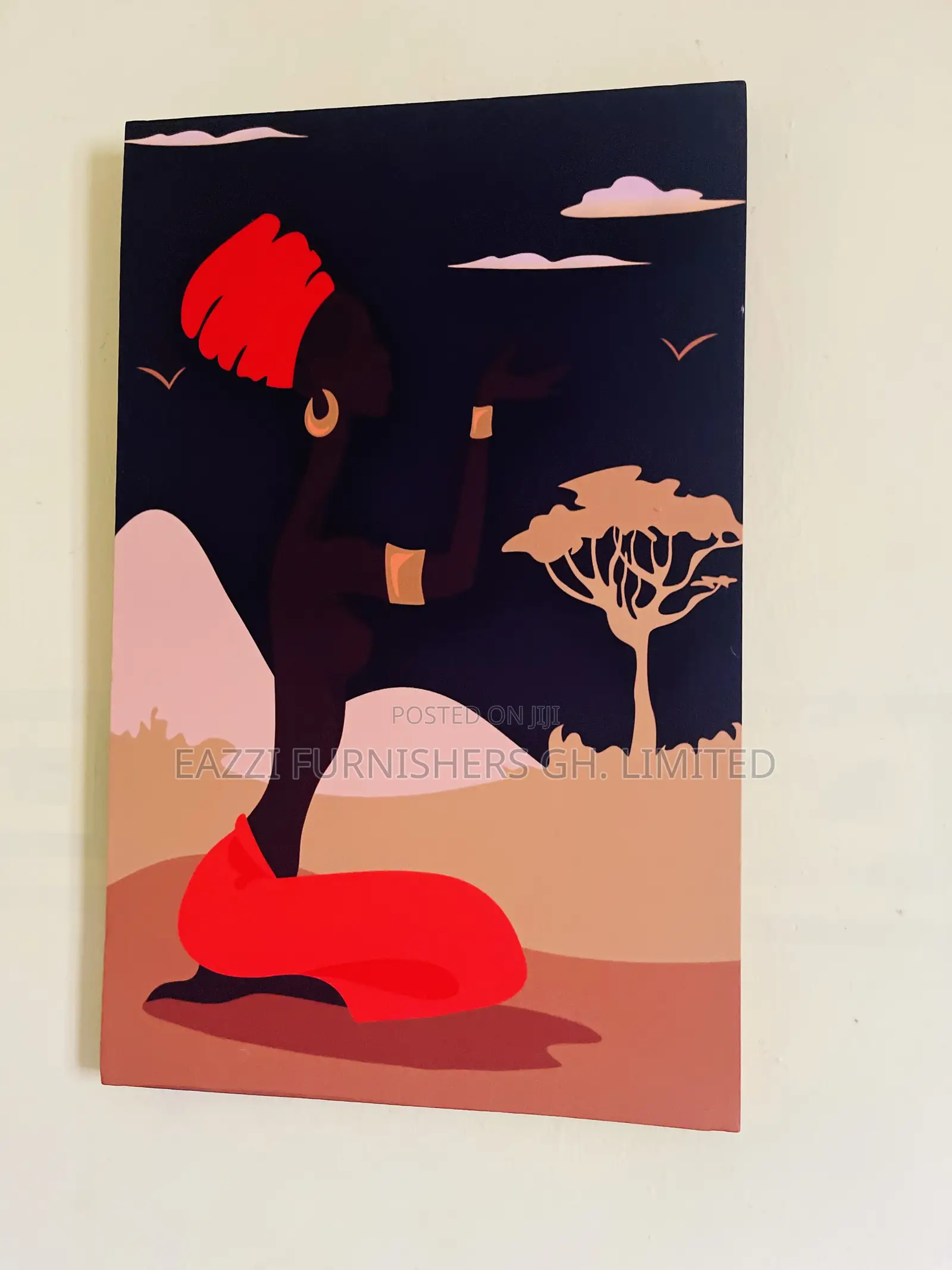 African Woman Lady Pray Wall Arts Canvas Frame Pop