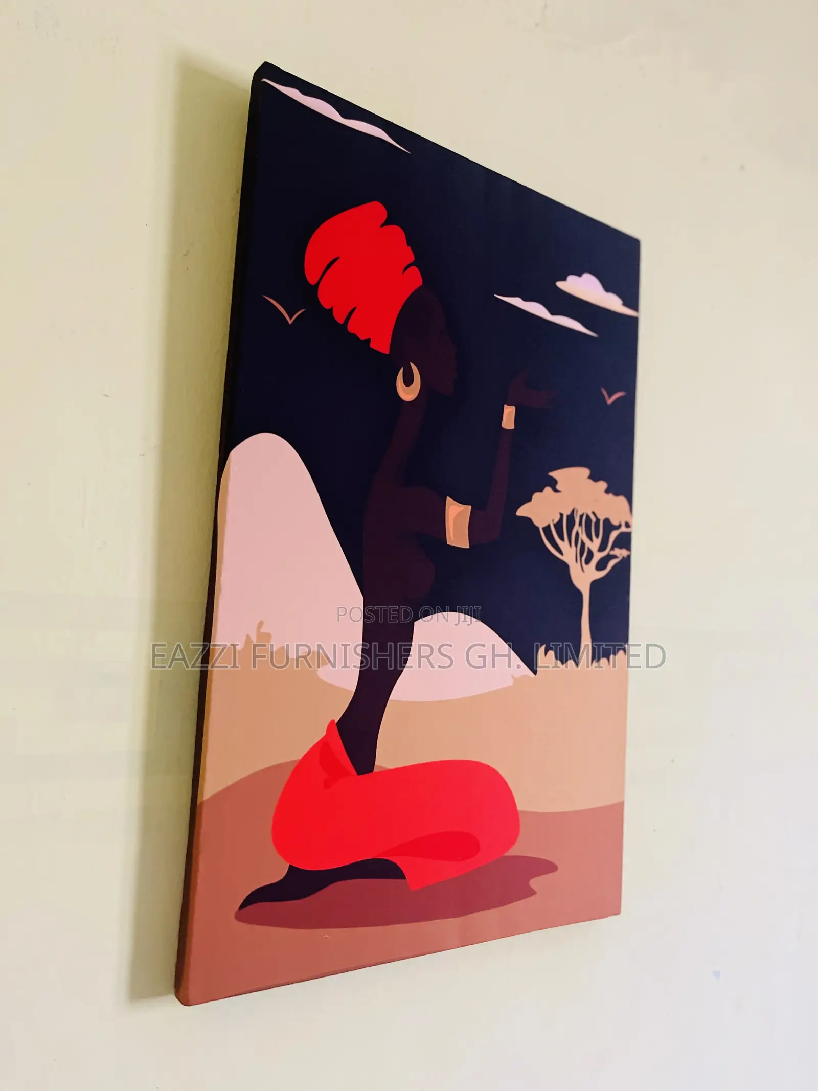 African Woman Lady Pray Wall Arts Canvas Frame Pop