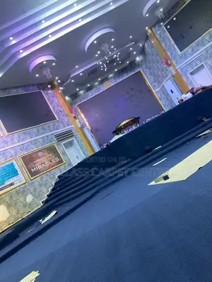 Deep Blue Industrial Floor Woolen Carpet