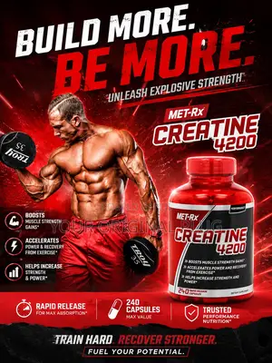 Met-rx Performance Creatine 4200. Build More, Be More.