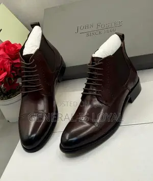 John Foster Brown Lace and Elastic Leather Boot
