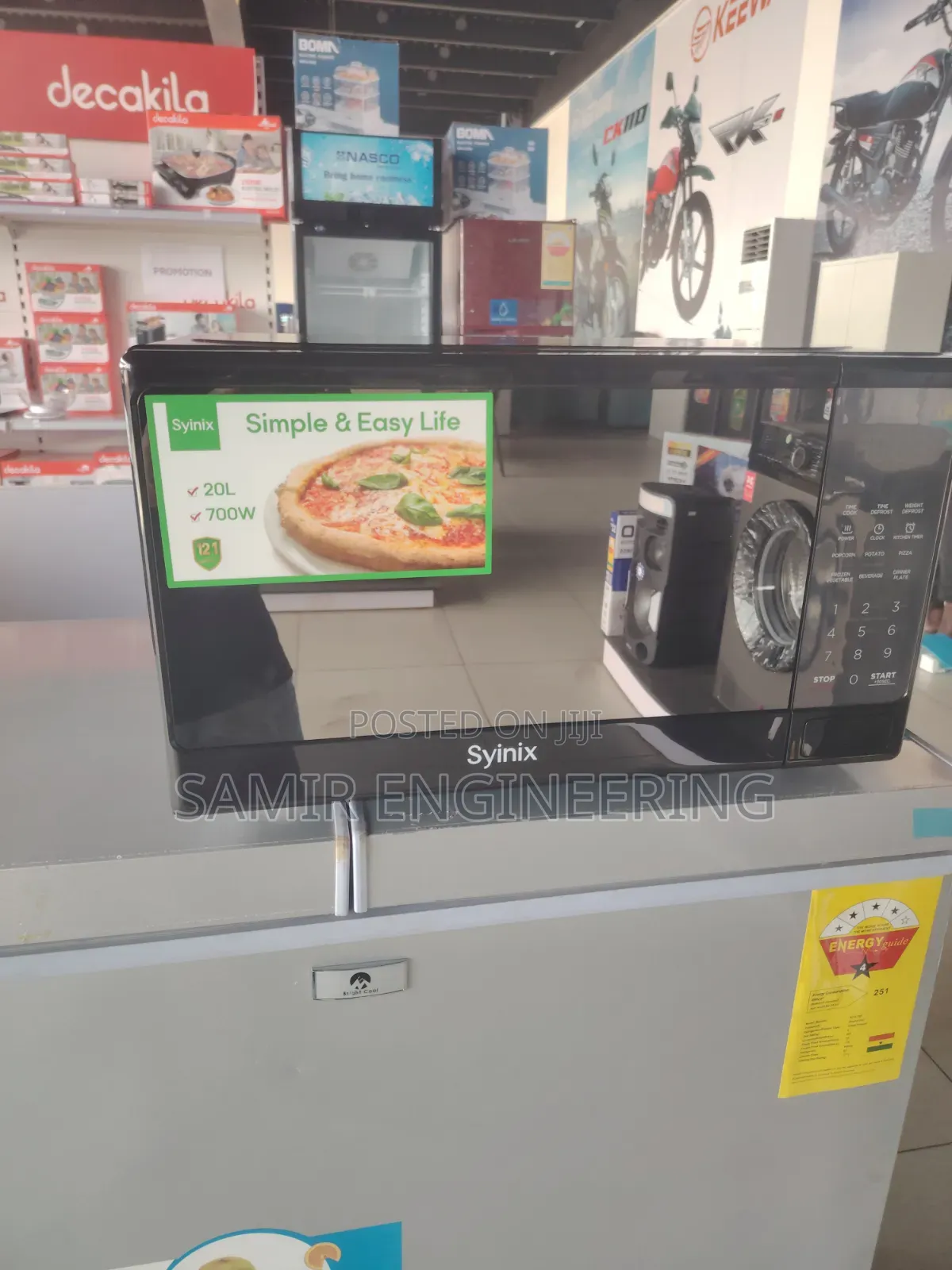 Syinix 20l Mirror-Finish Digital Microwave: Quick, Sleek, Efficient