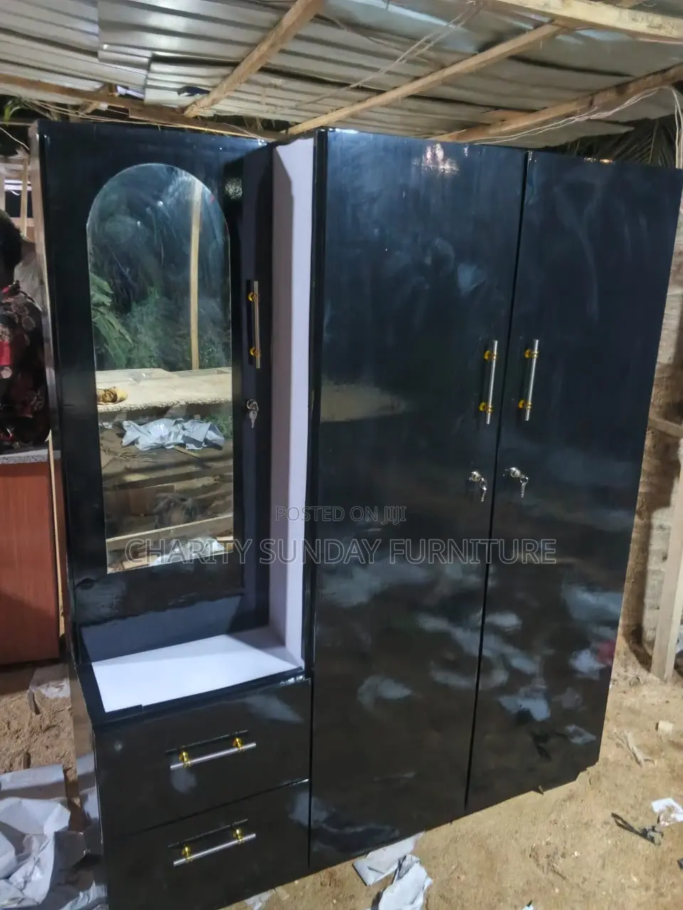 Dresser Attached With Wardrobe