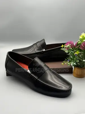 Midnight Executive Leather Penny Loafers