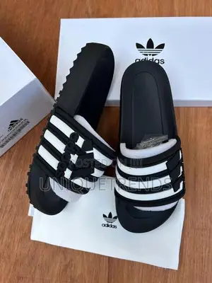 Original Adidas Slides (Black White)