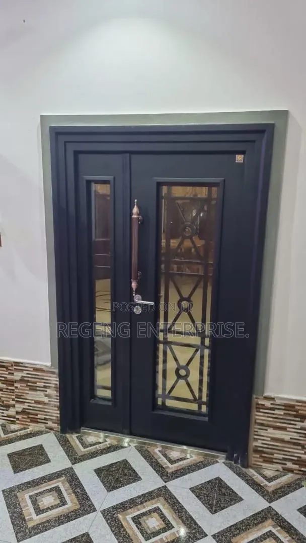 Doorco Heavy Door With Glass Security Locks