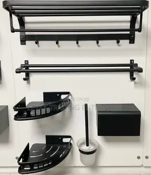 Black Bathroom Accessories , Soap Dish, Towel Rack