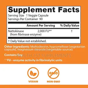 Nattokinase, 2,000 Fus, Per Capsule, 90 Veggie Caps