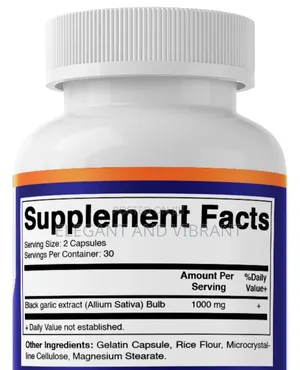Fermented Black Garlic Extract 1000 Mg 60 Capsules