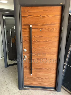 Security Door Metal Doors, With Wood Finishing