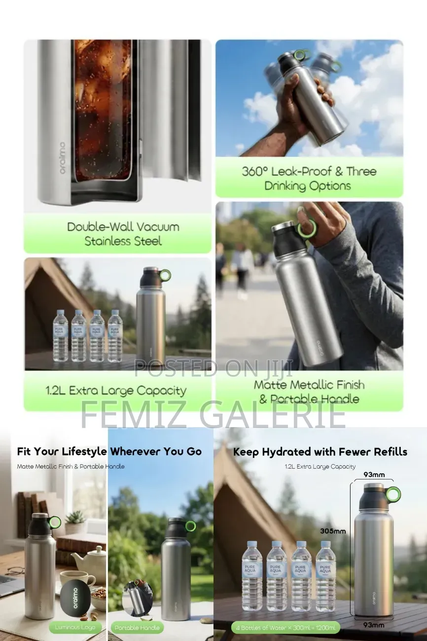 Oraimo Megadrink 1200 Leakproof Portable 1.2l Insulated Water Bottle