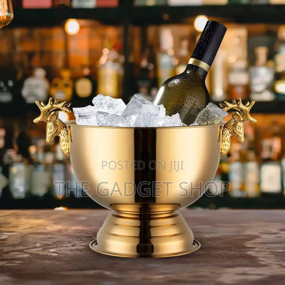 Ice Bucket Gold With Deer Handle