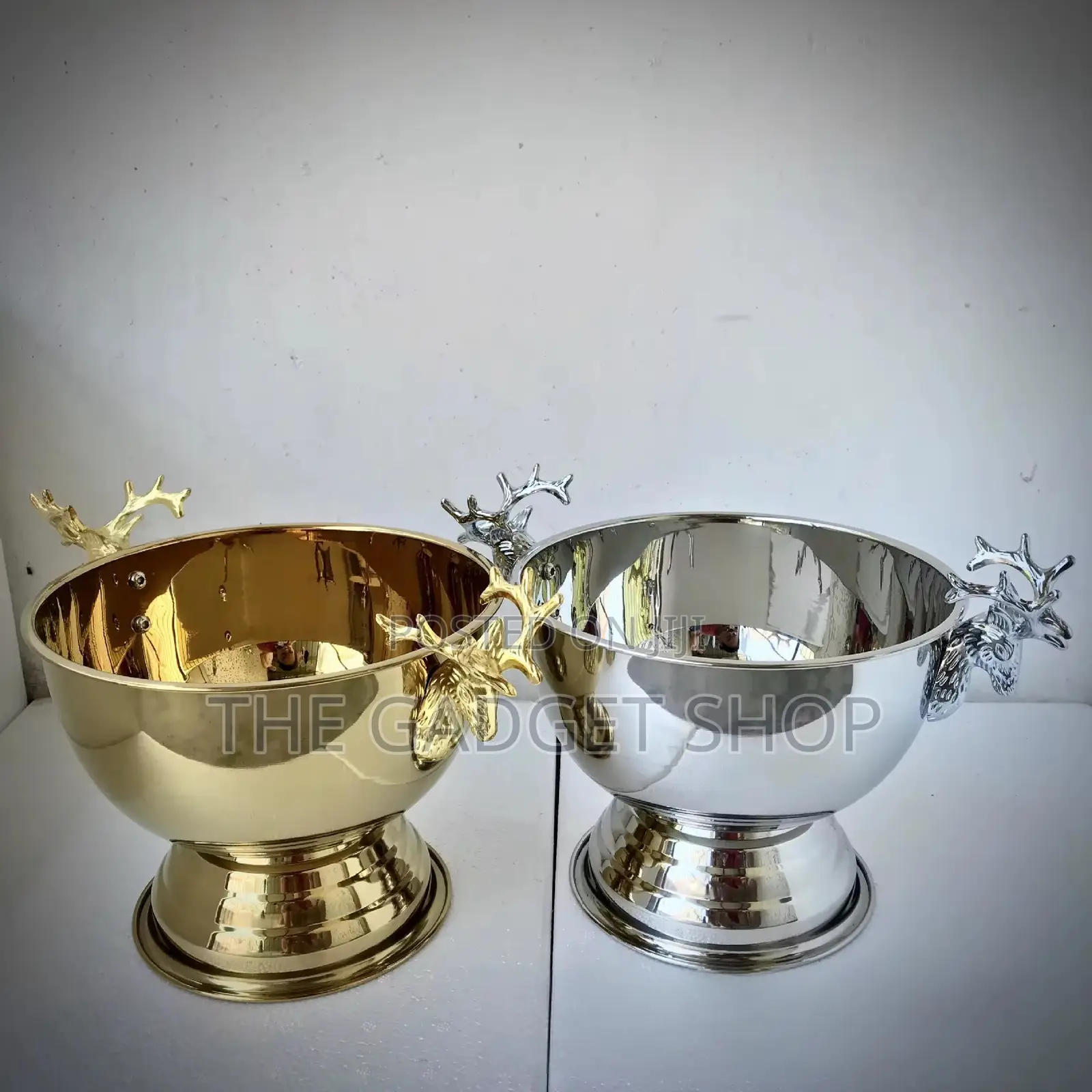 Ice Bucket Gold With Deer Handle