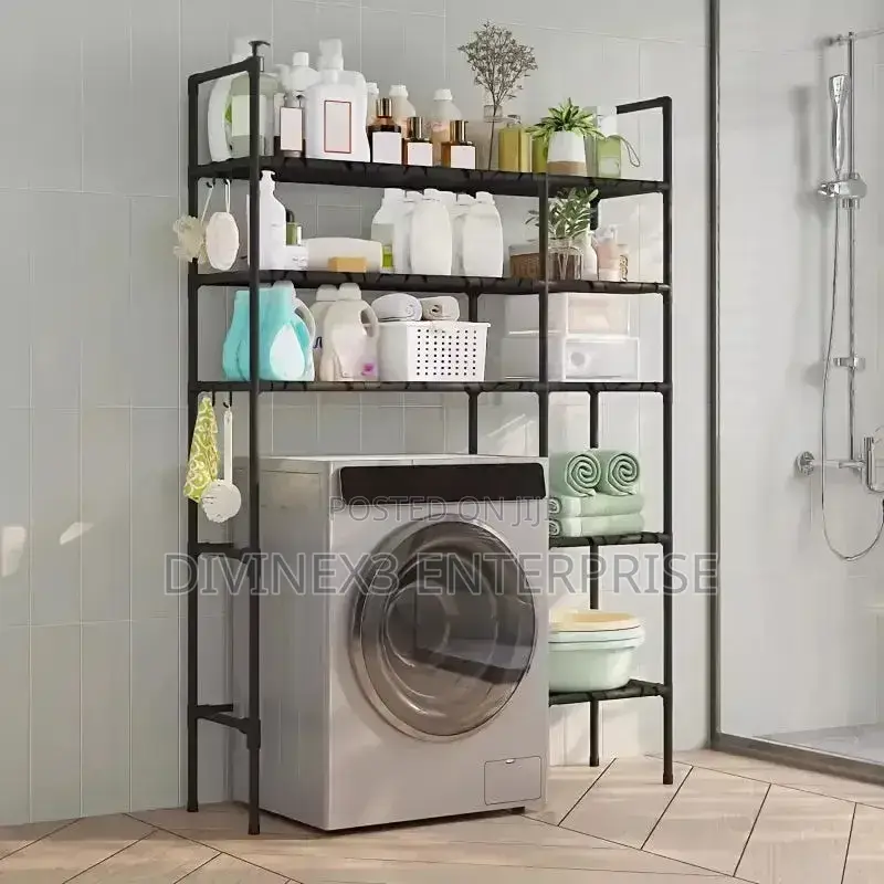 Multi-functional 3-tier Over-washing Machine Toilet Rack