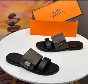 Men’S Hermes Leather Slippers / Sandals
