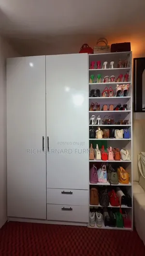 3in1 Laminate Wardrobe With Open Shoe Bags Display