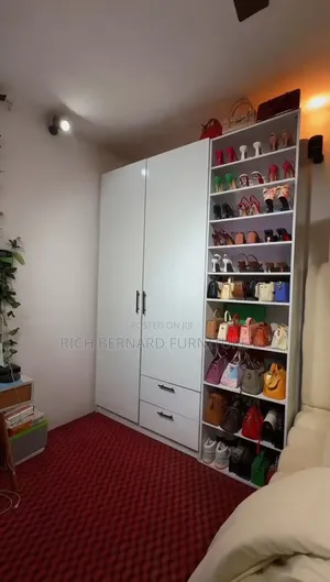 3in1 Laminate Wardrobe With Open Shoe Bags Display