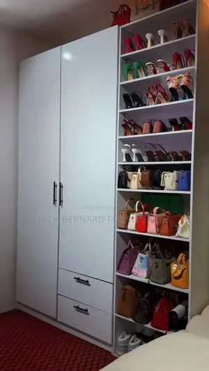 3in1 Laminate Wardrobe With Open Shoe Bags Display